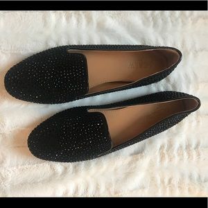 J. Crew Black Addie Rhinestone Flats Size 7.5